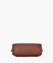 Shagtoolss brown with black long handle tote bag